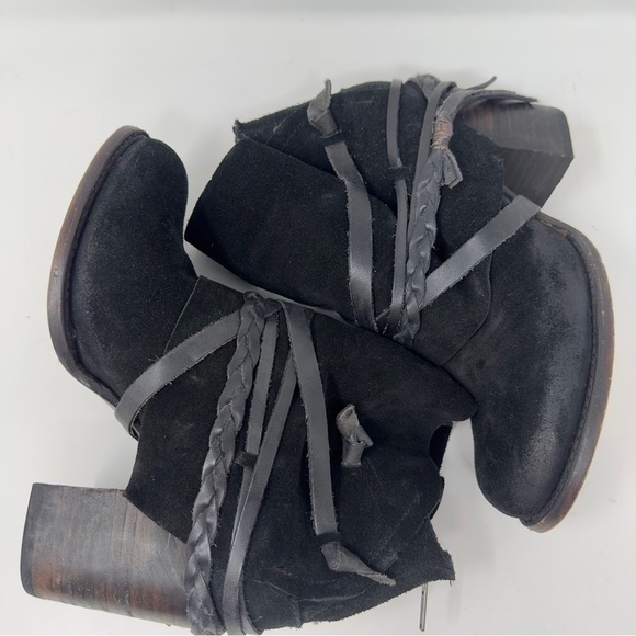 Black Ankle Boots with Braided Strap - Picture 7 of 9